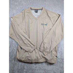 Adidas Men’s XL Beige Pullover Windbreaker Jacket Long Sleeve Field Turf Logo